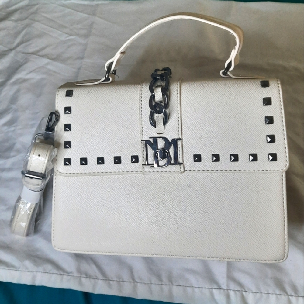 Badgley Mischka Off White Cross Body Bag with Removable Strap